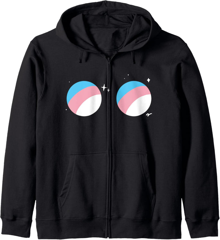 Trans Planet Boobs LGBTQ Transgender Pride Flag Space Kapuzenjacke