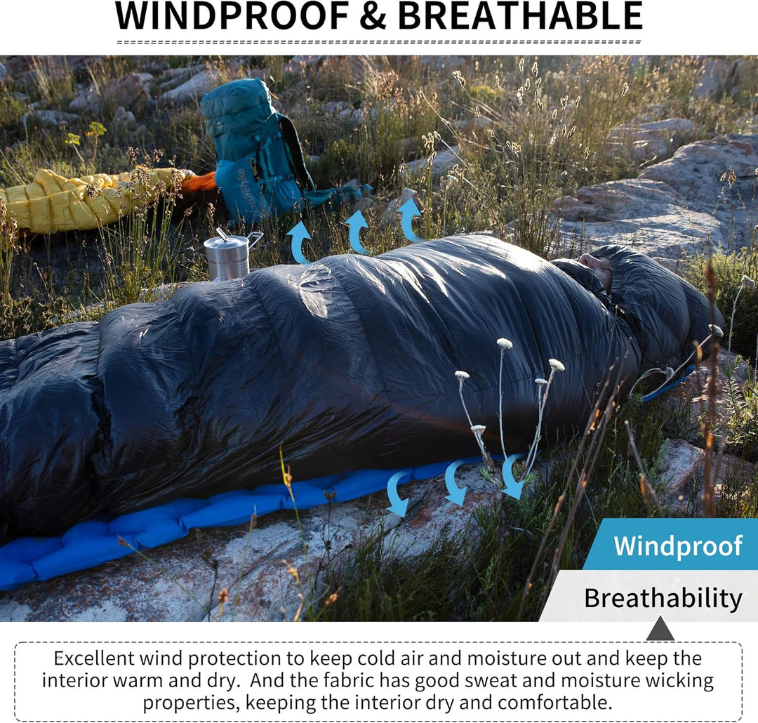 Naturehike CW-Serie RDS Daunenschlafsack,Ultraleichte Tragbare Kompackte Daunen Schlafsack 4 Jahresz