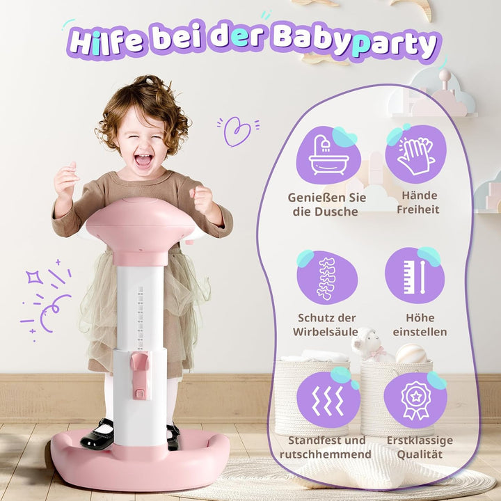 COOSEYA Baby Badewanne Stand – Einstellbarer Baby-Duschständer mit AntiRutsch-Basis, Hug Badeturm fü