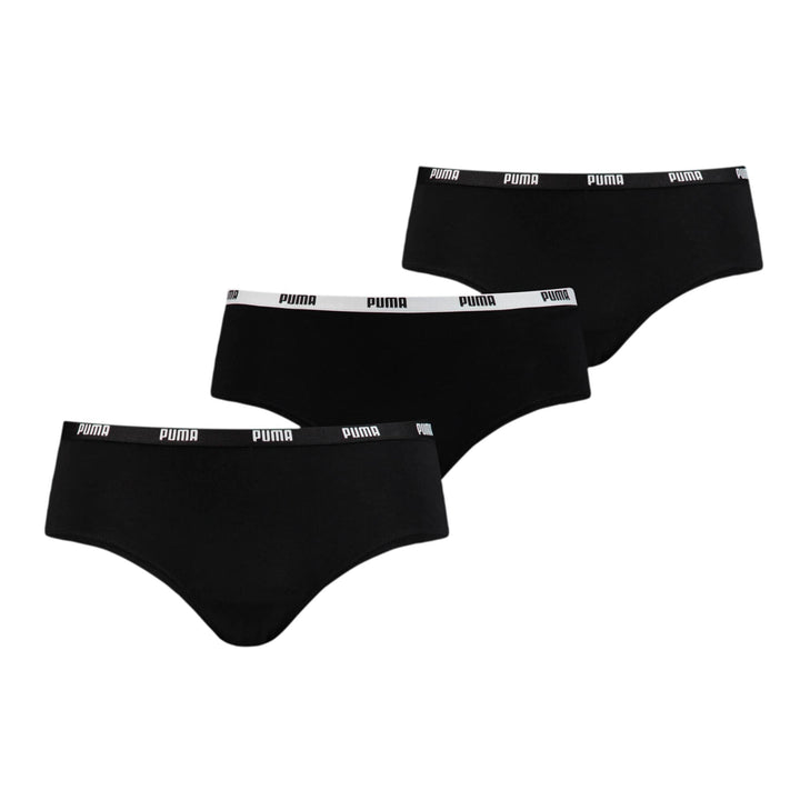 PUMA Damen Hipster Unterwäsche (3er Pack), -200 Black