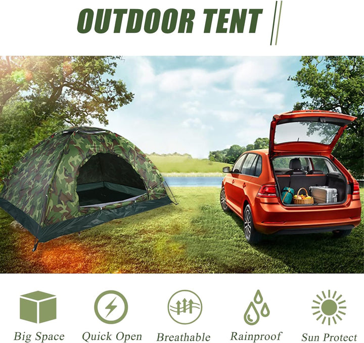 Acogedor Pop Up Strandzelt, mit Einer verschliessbaren Tür für 2-3 Personen, Outdoor-Tarnung UV-Schu