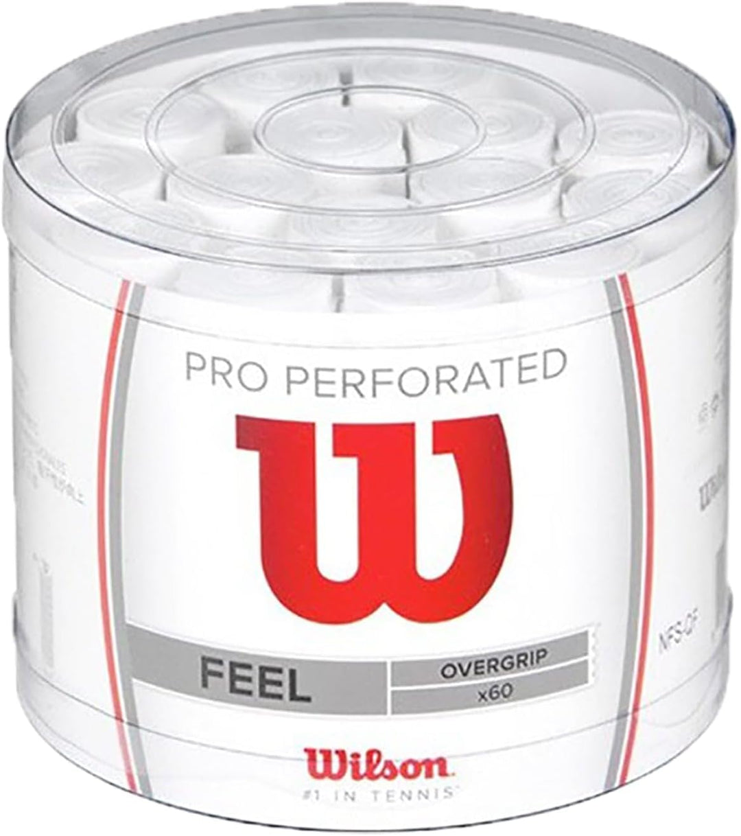 Wilson Unisex Griffband Pro Overgrip Perforated Weiss 60 Stück Single, Weiss 60 Stück Single