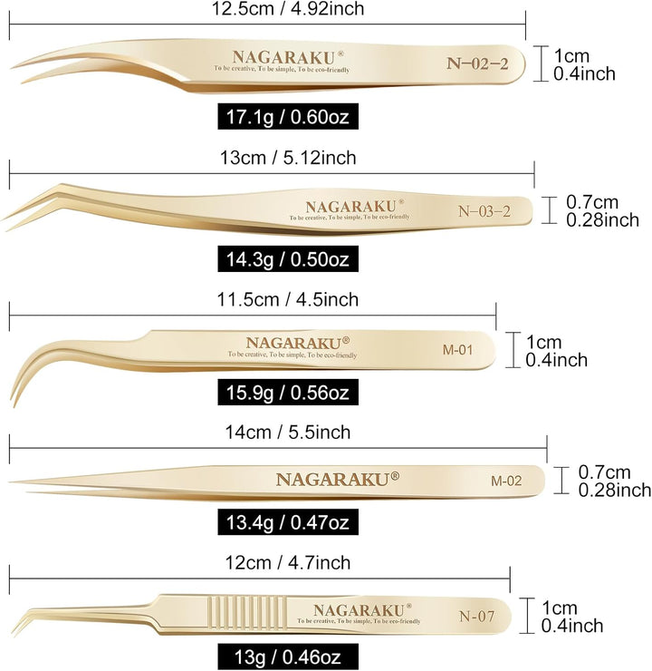 NAGARAKU Wimpernpinzette für Wimpernverlängerung Professionelle Präzisionspinzette Volume Eyelash Ed