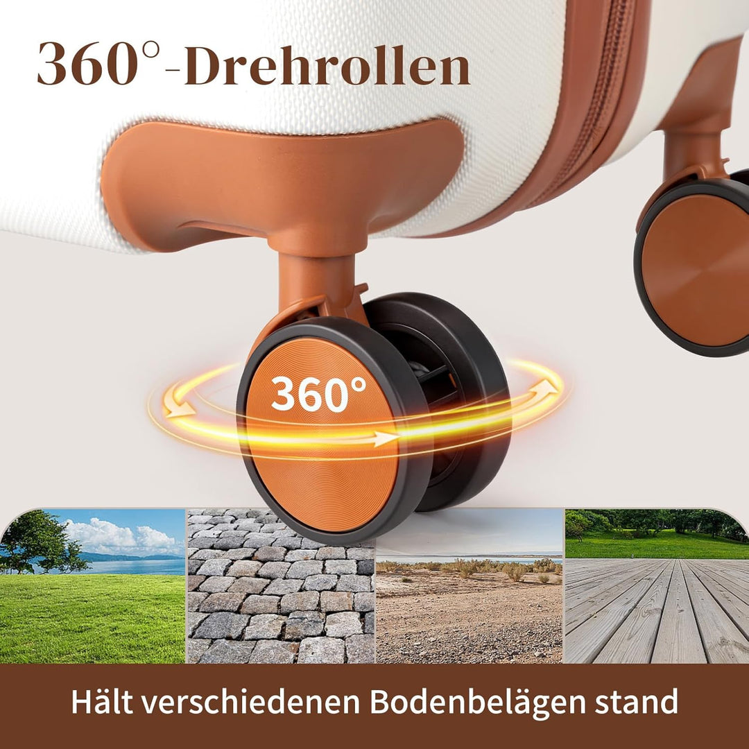 LALAHO Kofferset 4 teilig Hartschale, Reisekoffer mit Rollen Gross, Koffer Set 4 Stück aus ABS, Hand