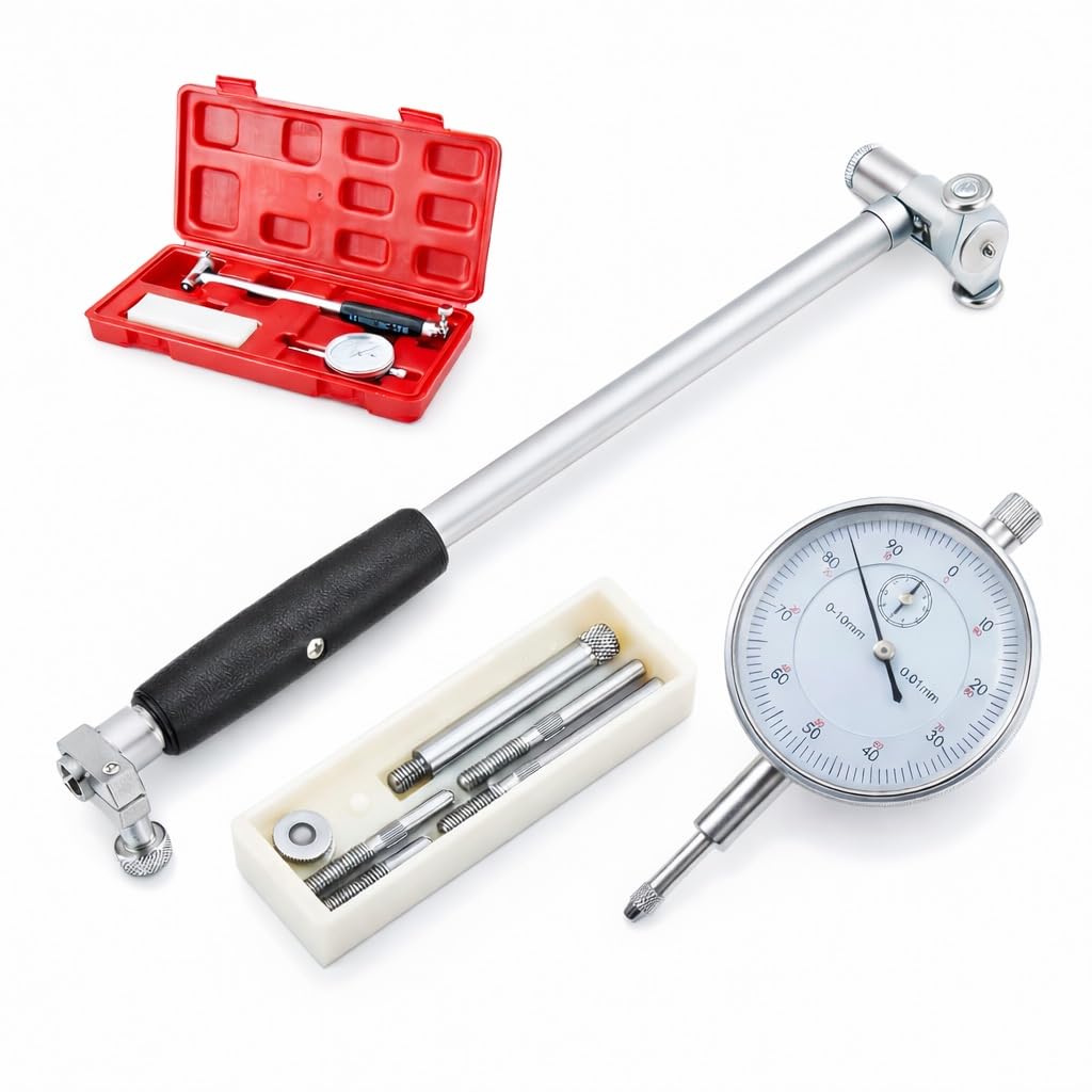 KATSU Innendurchmesser Messuhr Set, 50-160mm Metrisch 0,01mm Präzisions Bohrungslehre Messuhr Zylind