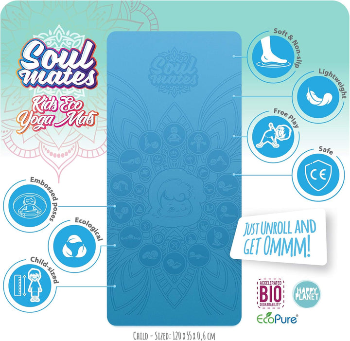 Kids Yoga Mats Blue, Blue