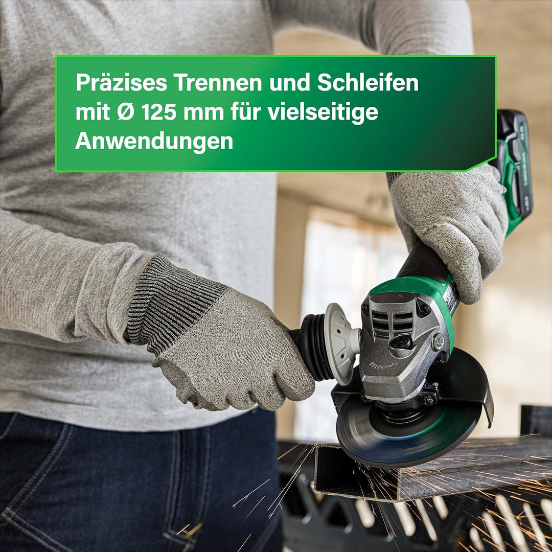 HiKOKI Akku-Winkelschleifer G1813DA (18V, 125mm, Brushless, Soft-Start, Zubehör)