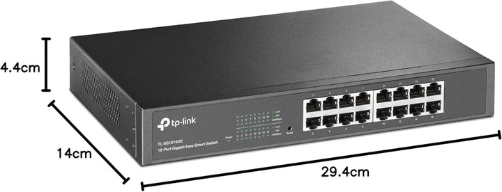 TP-Link TL-SG1016DE 16-Port Gigabit Netzwerk Managed Switch (13 Zoll Rack-Montage, Metallgehäuse, lü