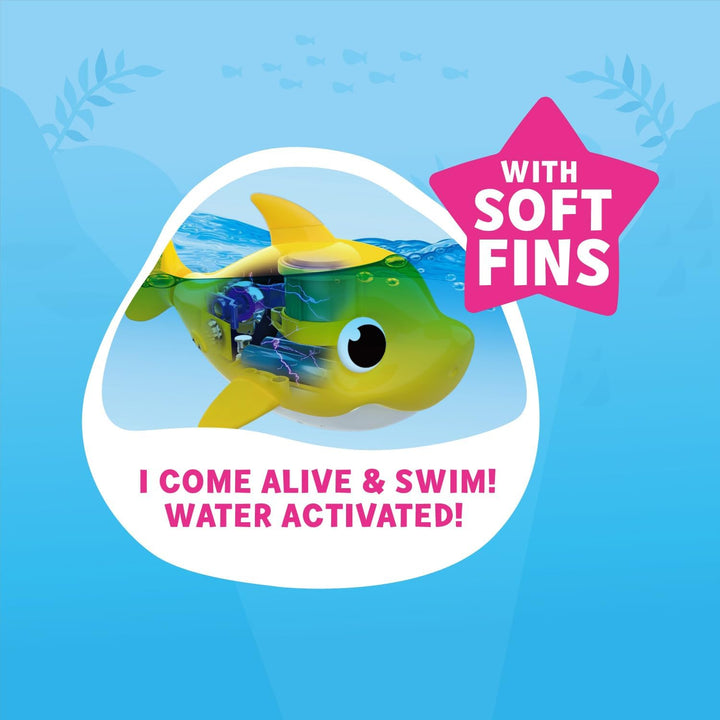 ZURU Robo Alive Junior Baby Shark Battery-Powered Sing and Swim Bath Toy by (Pink Mommy Shark), Pink