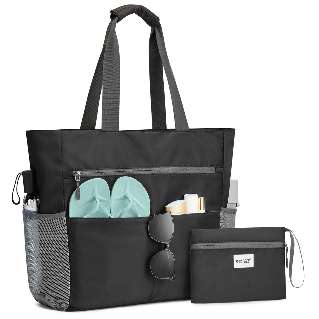 G4Free 35/50/80L Strandtasche XXL Familie & Badetasche Faltbar Gross/Wasserdicht/Leicht für Shopping