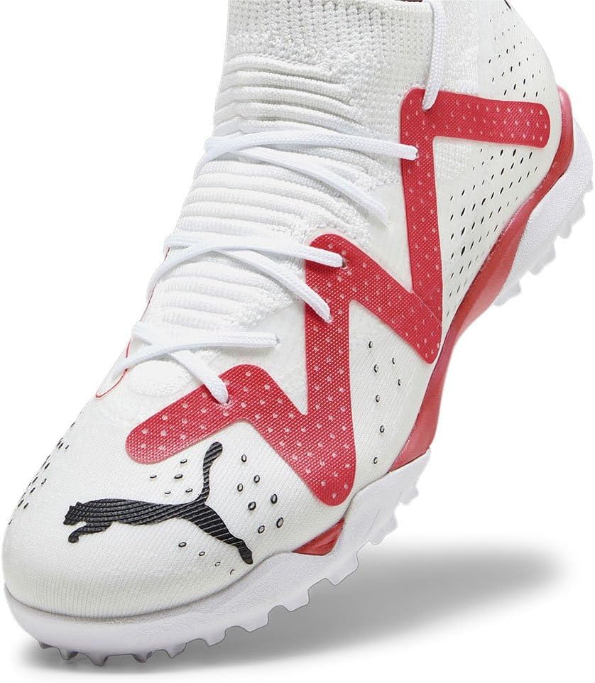 PUMA Unisex Kinder Future Match Tt + Mid Jr Fussballschuh 35 EU Puma White Puma Schwarze Feuer Orchi