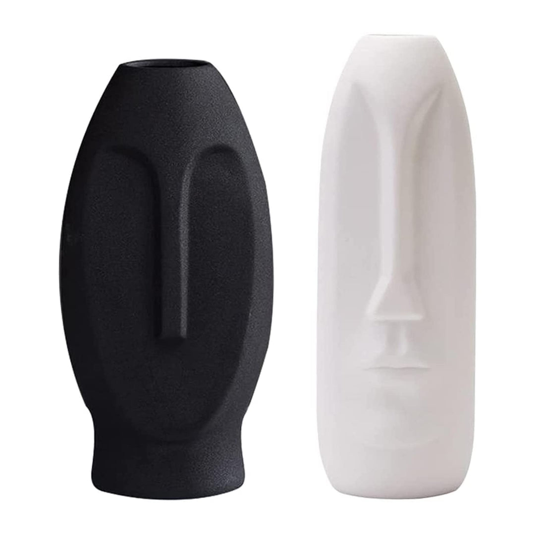 2er-Set Moderne Gesichts Blumenvase, Minimalism Abstrakte Vasen mit Gesichtsgestaltung, Dekorative m
