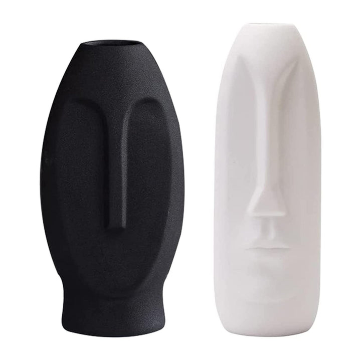2er-Set Moderne Gesichts Blumenvase, Minimalism Abstrakte Vasen mit Gesichtsgestaltung, Dekorative m