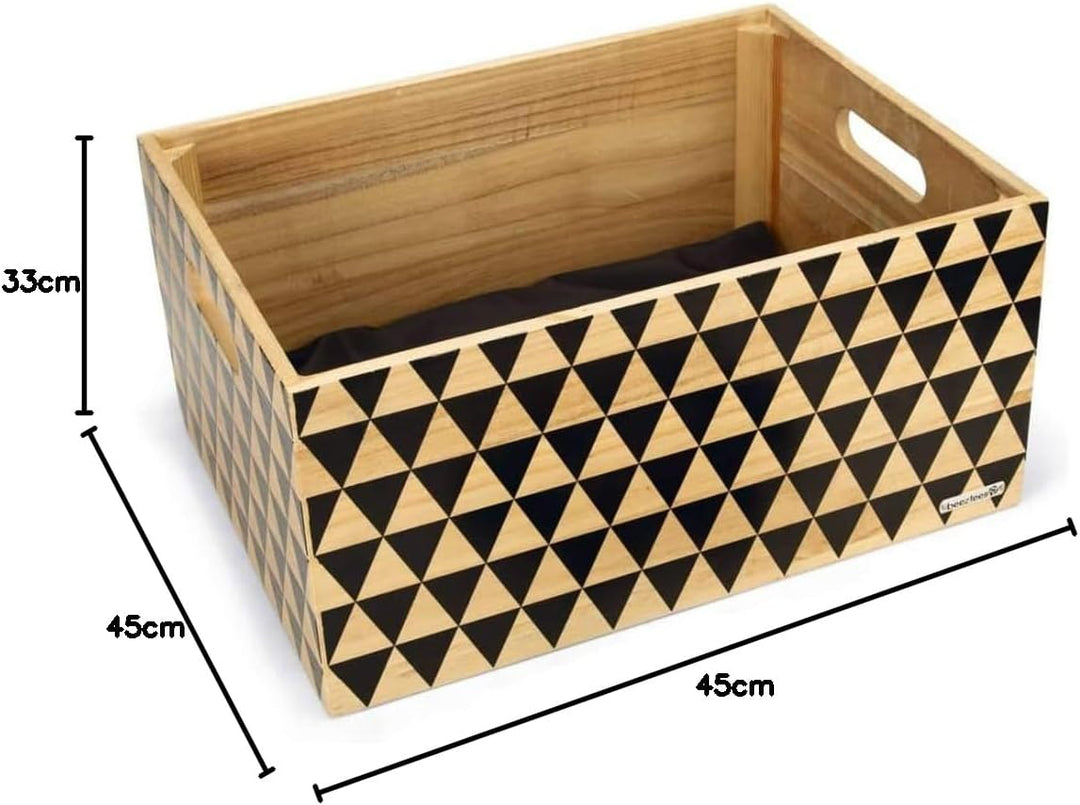 Beeztees K&Bz Fahrradkorb aus Holz, für Touring, 45 x 33 x 45 cm, Schwarz, 200