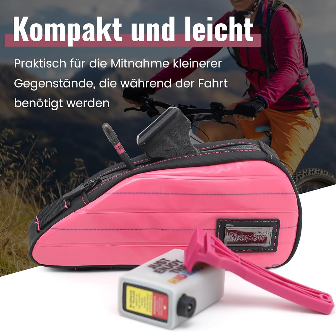 RIDENOW Fahrradtasche Rahmentasche aus recycelten TPU-Schläuchen & Gummischläuchen, Schmale wasserdi