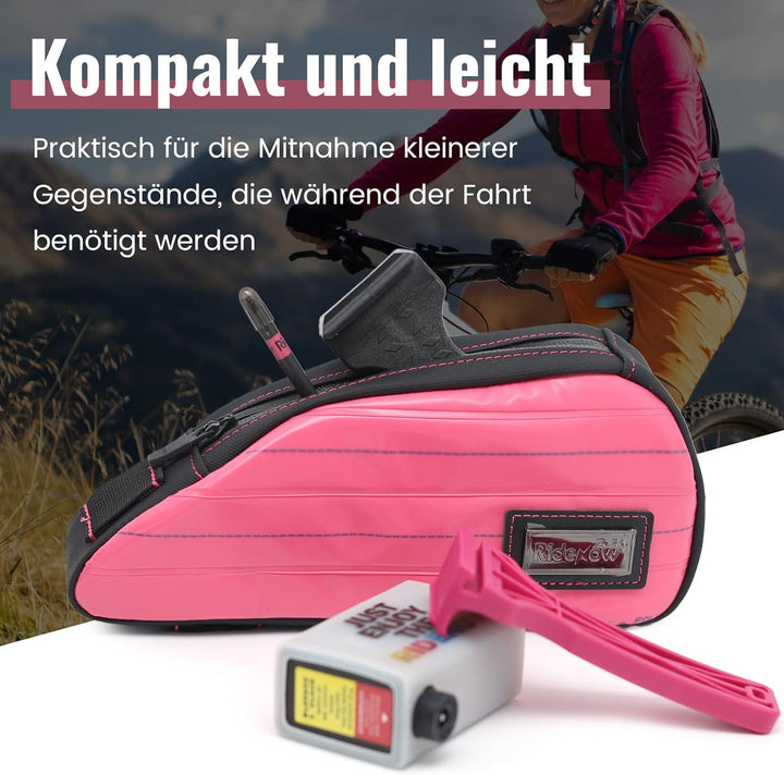RIDENOW Fahrradtasche Rahmentasche aus recycelten TPU-Schläuchen & Gummischläuchen, Schmale wasserdi