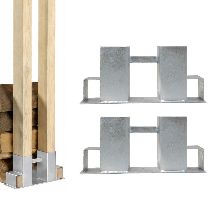 2x Holzstapelhilfe Feuerverzinkt Stapelhilfe Holzstapelhalter Brennholz Kaminholz Gestell