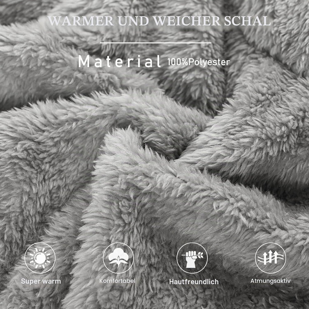 TOMEEK Schlafanzug Damen Winter Thermo Pyjama Set Langarm Fleece Nachtwäsche Set Weicher Warmer Heim
