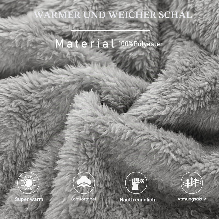 TOMEEK Schlafanzug Damen Winter Thermo Pyjama Set Langarm Fleece Nachtwäsche Set Weicher Warmer Heim