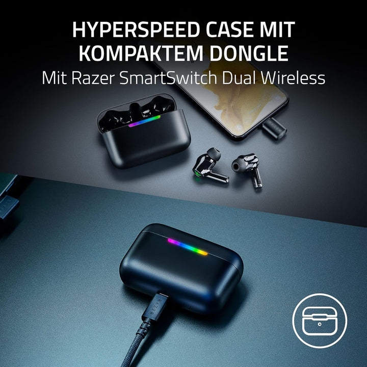 Razer Hammerhead V3 HyperSpeed - Kabellose Multiplattform Gaming-Ohrhörer - ANC Aktive Geräuschunter