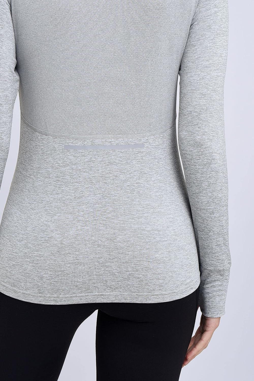 TCA Damen Winter Running Langarm Laufshirt mit Brustreissverschluss S Grau, S Grau