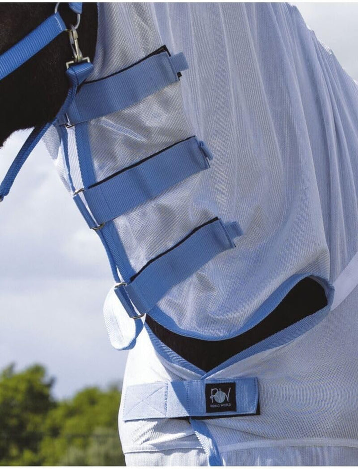 Netzdecke RIDING WORLD "Combo" Rückenlänge 150 cm, weiss/hellblau Weiss/Himmelblau 2 m, Weiss/Himmel