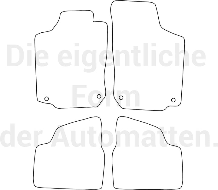 moto-MOLTICO Fussmatten Auto Velours Autoteppiche Schwarz Automatten Set 4-teilig passend für Opel C