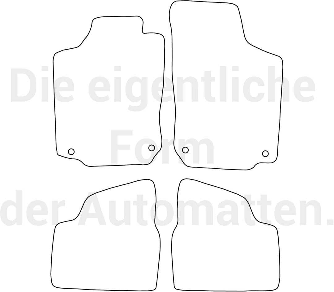 moto-MOLTICO Fussmatten Auto Velours Autoteppiche Schwarz Automatten Set 4-teilig passend für Opel C