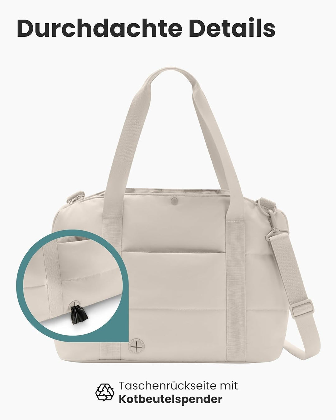 Larkson Hundetragetasche Beige - Frida - Aufklappbare Hundetasche für Kleine Hunde bis 8kg - Transpo