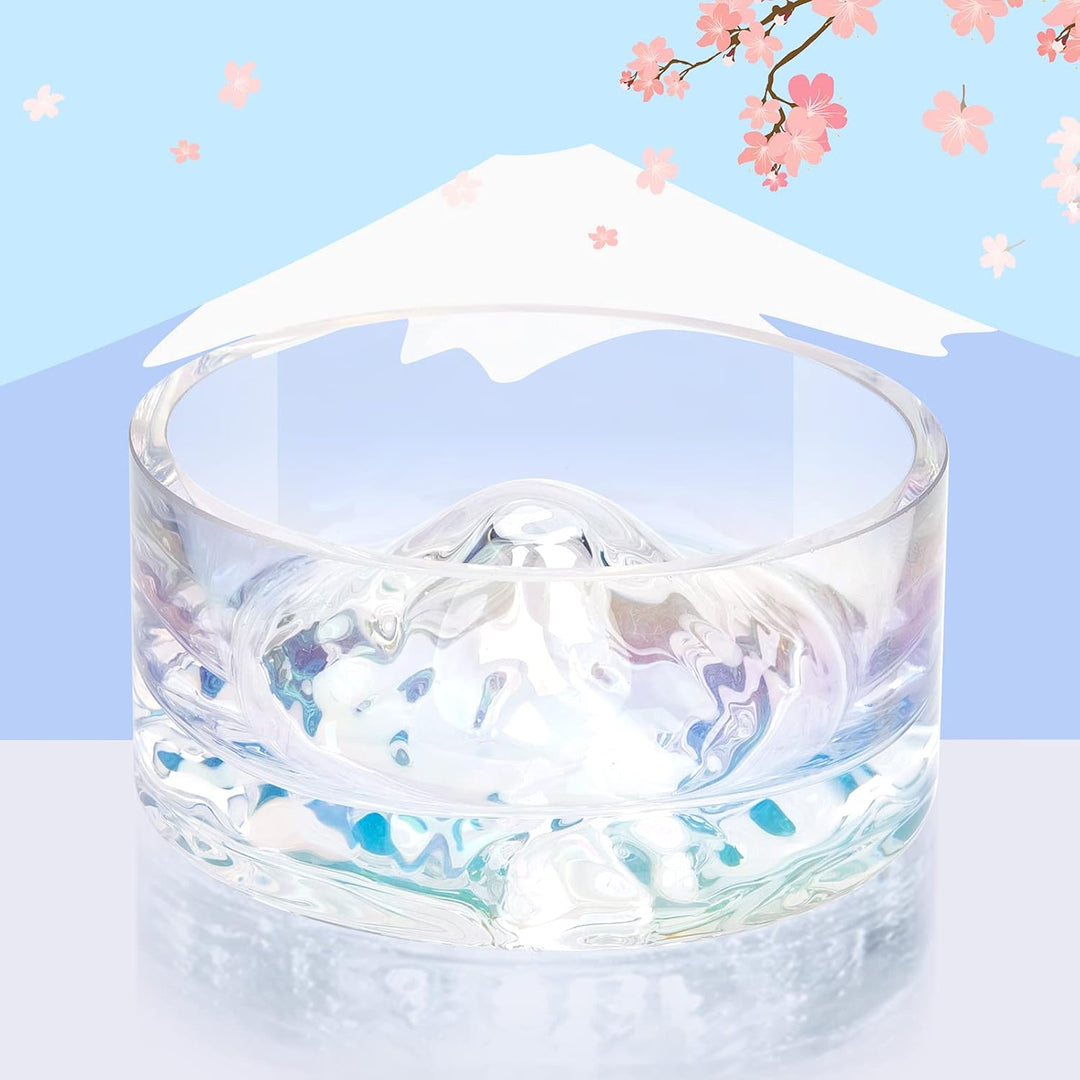 Niteangel Hamster Feeding & Water Bowls- Mount Fuji Series Glass Drinking Bowls for Dwarf Syrian Ham