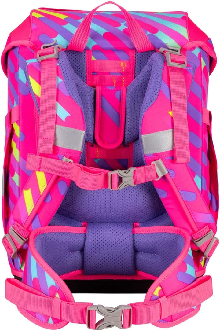 DerDieDas ErgoFlex Tiny Exklusiv Neon Schulranzenset 5-teilig Neon Punkie
