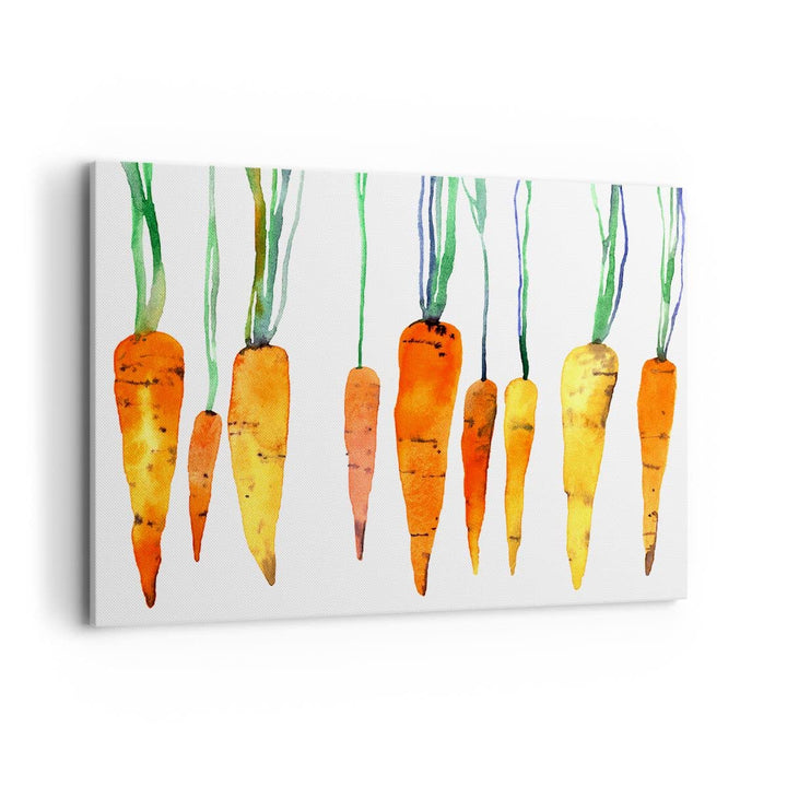 Bilder auf Leinwand 100x70cm Leinwandbild mit Rahmen Karotte Gemüse Gross Wanddeko Bild Schlafzimmer