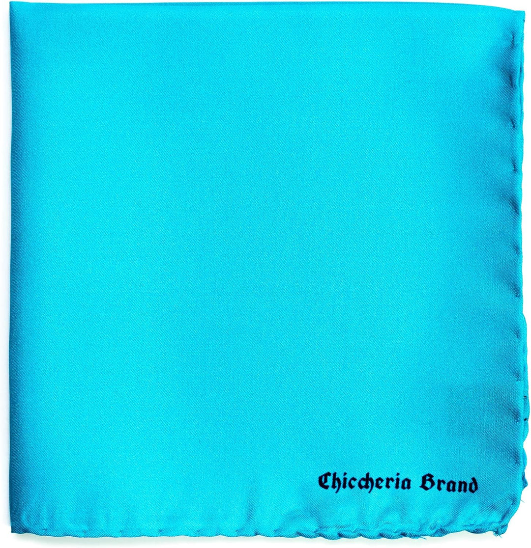 Chiccheria Brand Einstecktuch aus Seide – Einfarbig – 100% Seide | Handrolliert | Made in Italy | Ta