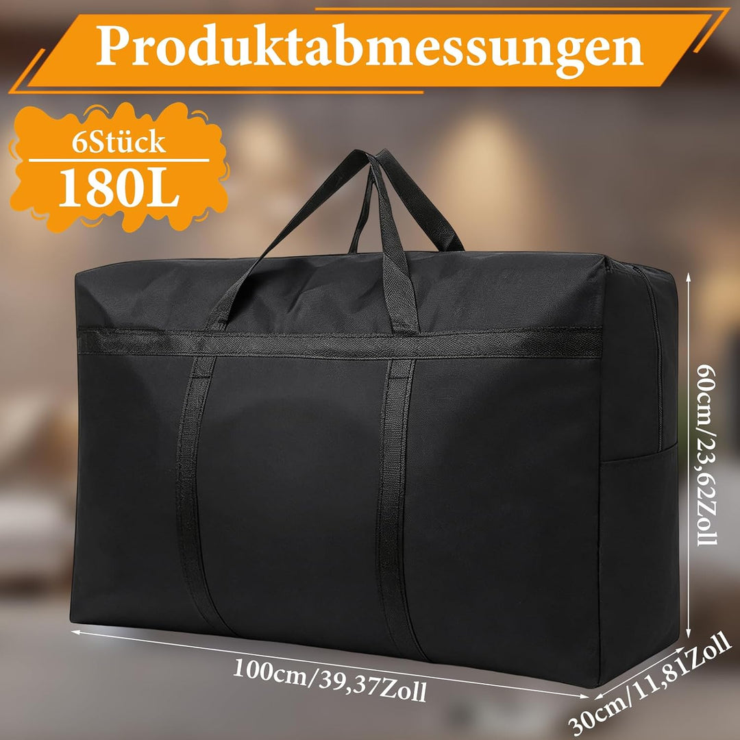 6 Stück Reisetaschen, 100x60x30cm Grosse Reisetasche Handgepäck, 180L Tragetasche, Aufbewahrungstasc