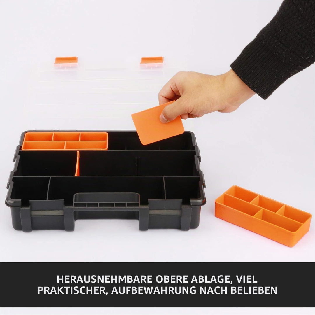 CASOMAN Hardware & Parts Organizers, 4 Piece Set Toolbox, Compartment Small Parts Organizer, Versati