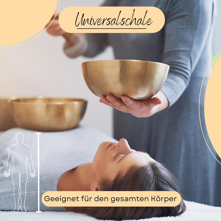 Peter Hess Therapieklangschale Universalschale (21 cm, 900 g) Klangschale mit Filzschlägel und Unter