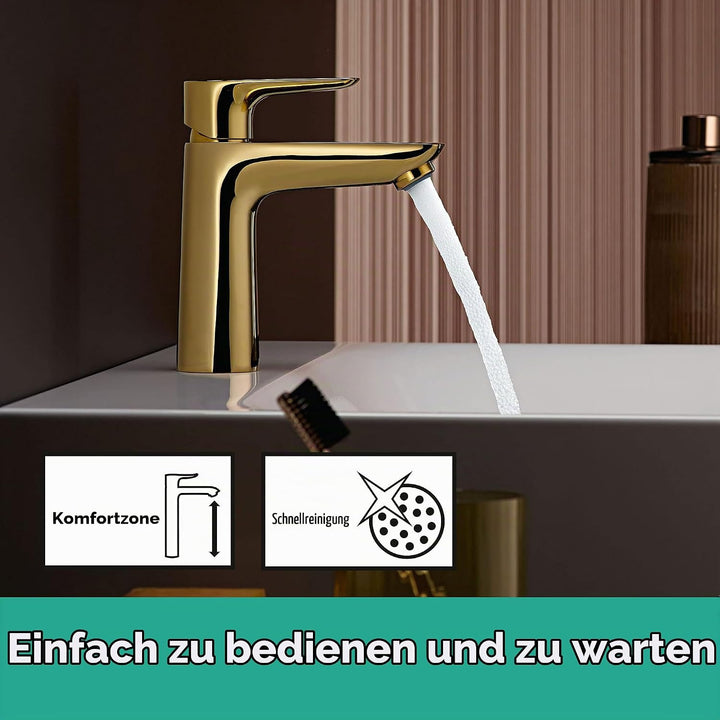 hansgrohe Wasserhahn Talis E CoolStart (Armatur mit Auslauf Höhe 110 mm), Einhebel-Waschtischmischer