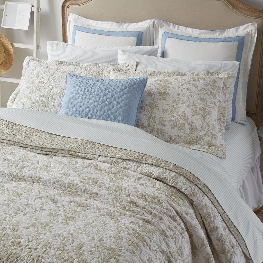 Laura Ashley Home – Bettwäsche-Set für Doppelbett, Baumwolle, wendbar, mit passendem Kissenbezug, He