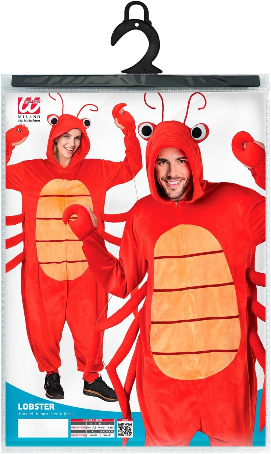W WIDMANN MILANO Party Fashion - Tier Overall für Erwachsene, weicher Plüsch Jumpsuit mit Kapuze, Ti