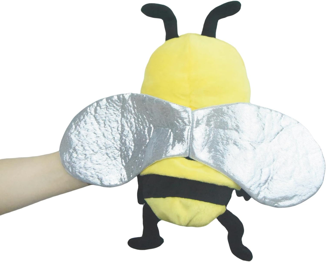 lilizzhoumax Handpuppe Biene Kuscheltier Tier Biene Handpuppe aus Plüsch Kawaii Niedliches Rollenspi