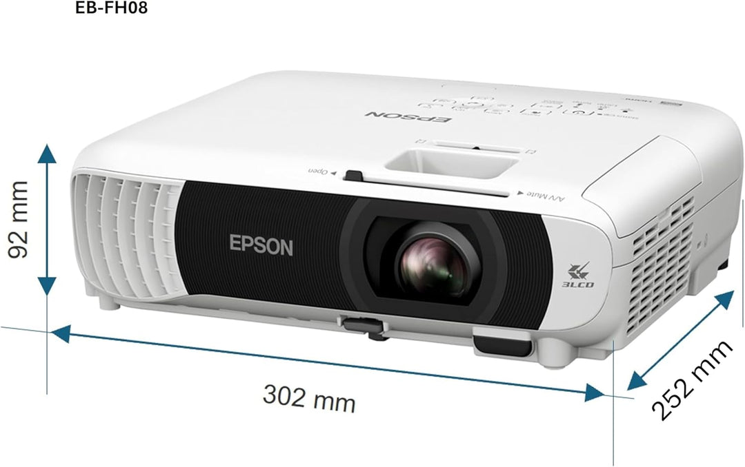 Epson EB-FH08 3LCD-Projektor (3.600 Lumen) 337 Zoll, ca. 8,56 m Bilddiagonale, 2 HDMI, 1.920x1.080p