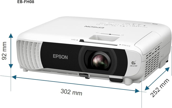 Epson EB-FH08 3LCD-Projektor (3.600 Lumen) 337 Zoll, ca. 8,56 m Bilddiagonale, 2 HDMI, 1.920x1.080p