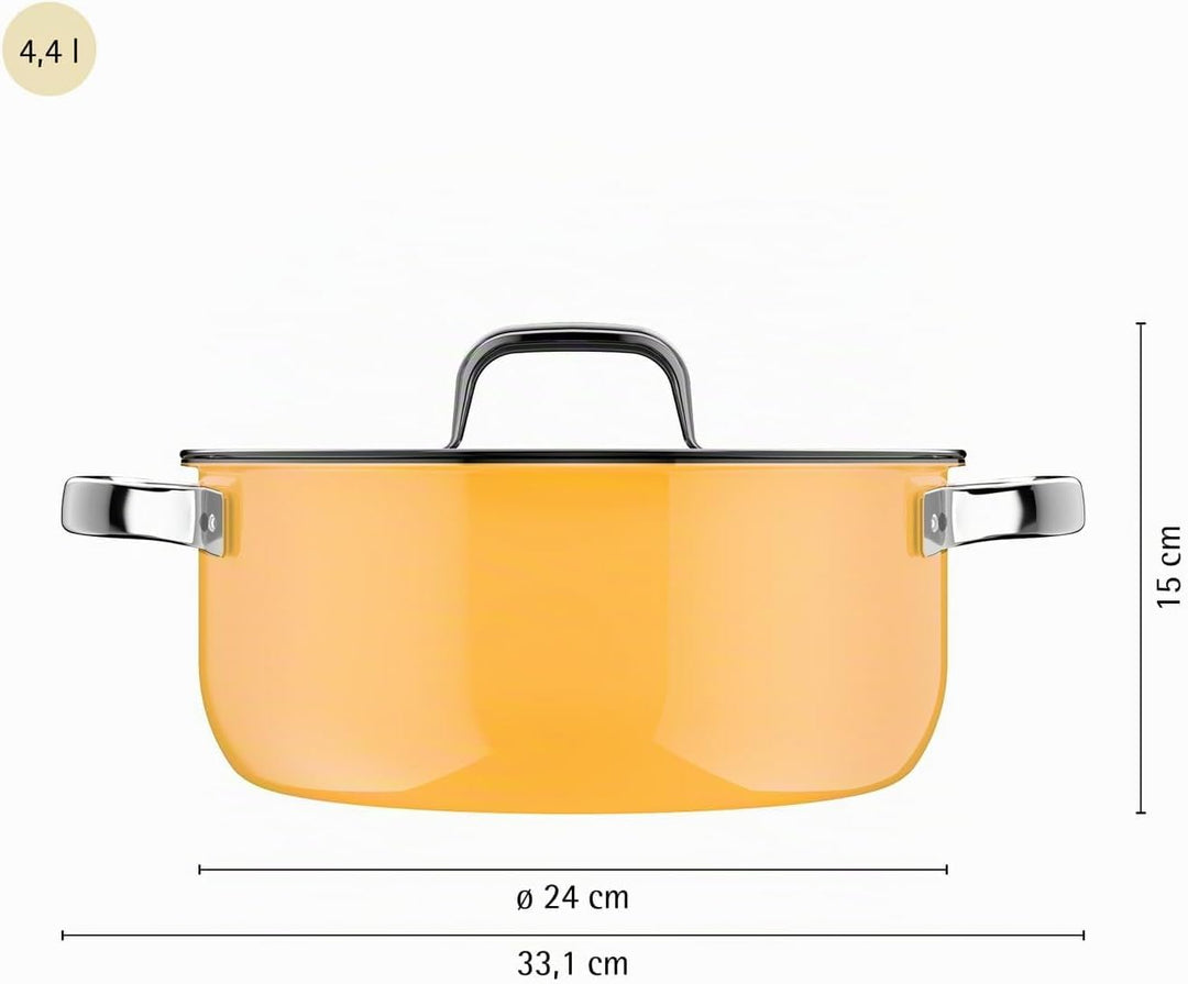 WMF Fusiontec Mineral Pro, Bratentopf, Deckel, 24 cm, langlebiges, kratzfestes Material, Topf Indukt