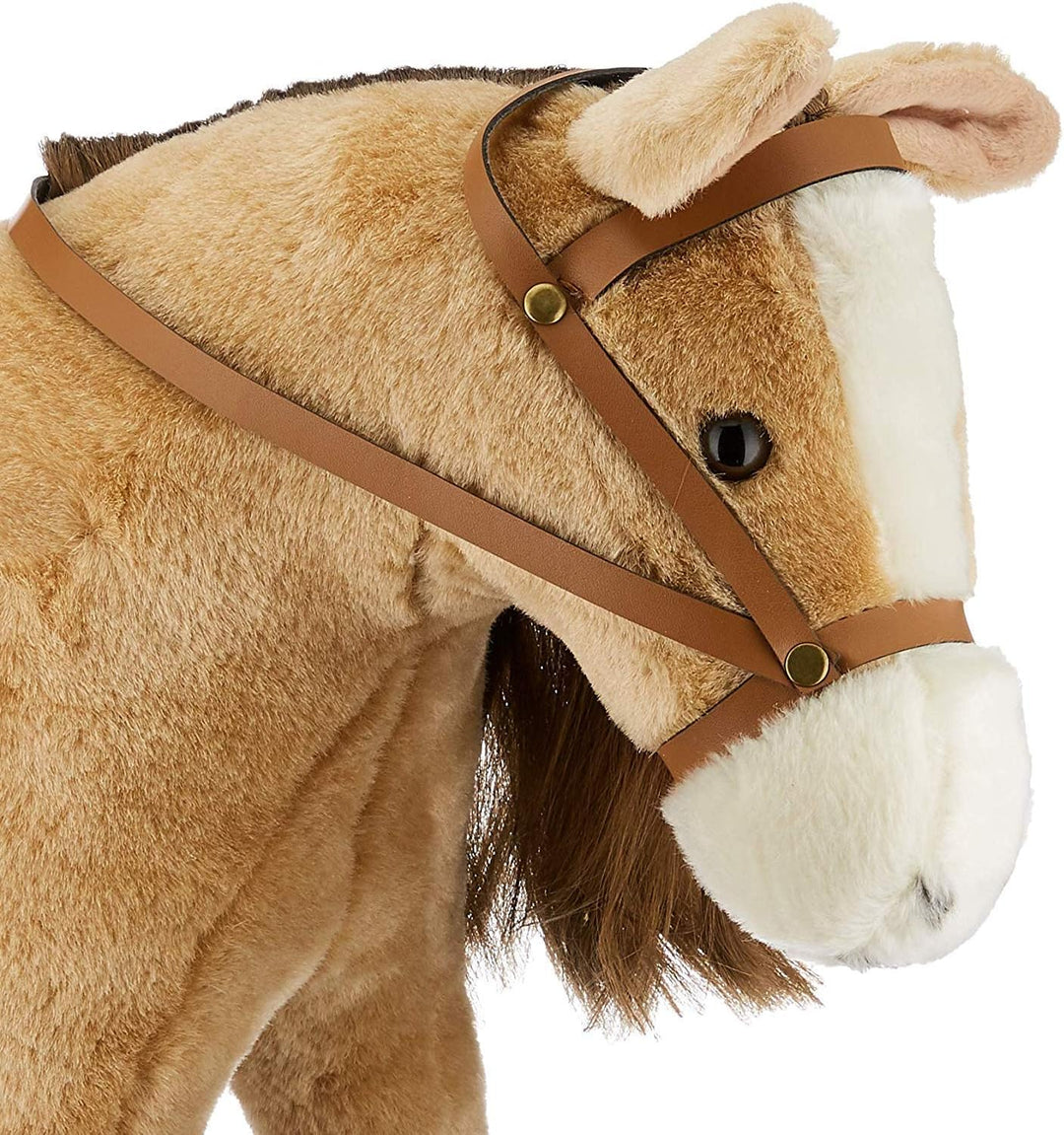 Götz 3403088 Sparky Kämmpferd (Stockmass 37 cm) - braunes Plüschpferd, Höhe ca. 52 cm für Stehpuppen