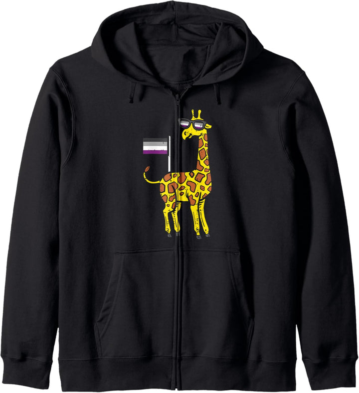 Giraffe Animal LGBTQ Asexual Flag Ace Pride Ally Men Women Kapuzenjacke