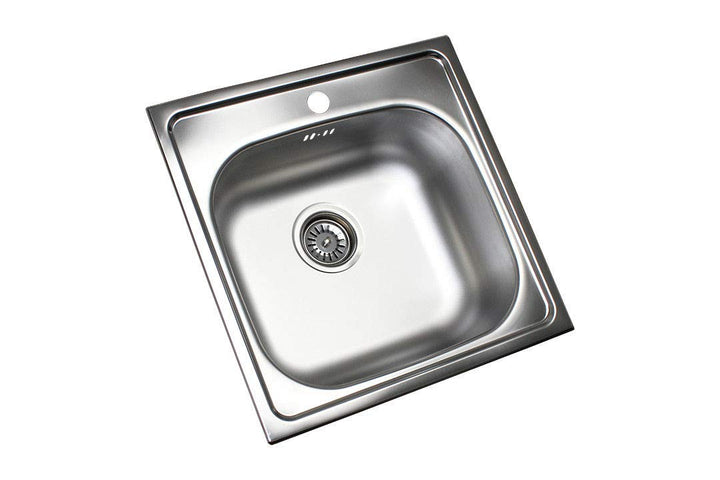Edelstahleinbauspüle 50 x 50 cm mit vorgestanztem Hahnloch Ø 35mm Design Einbauspüle Edelstahlspüle
