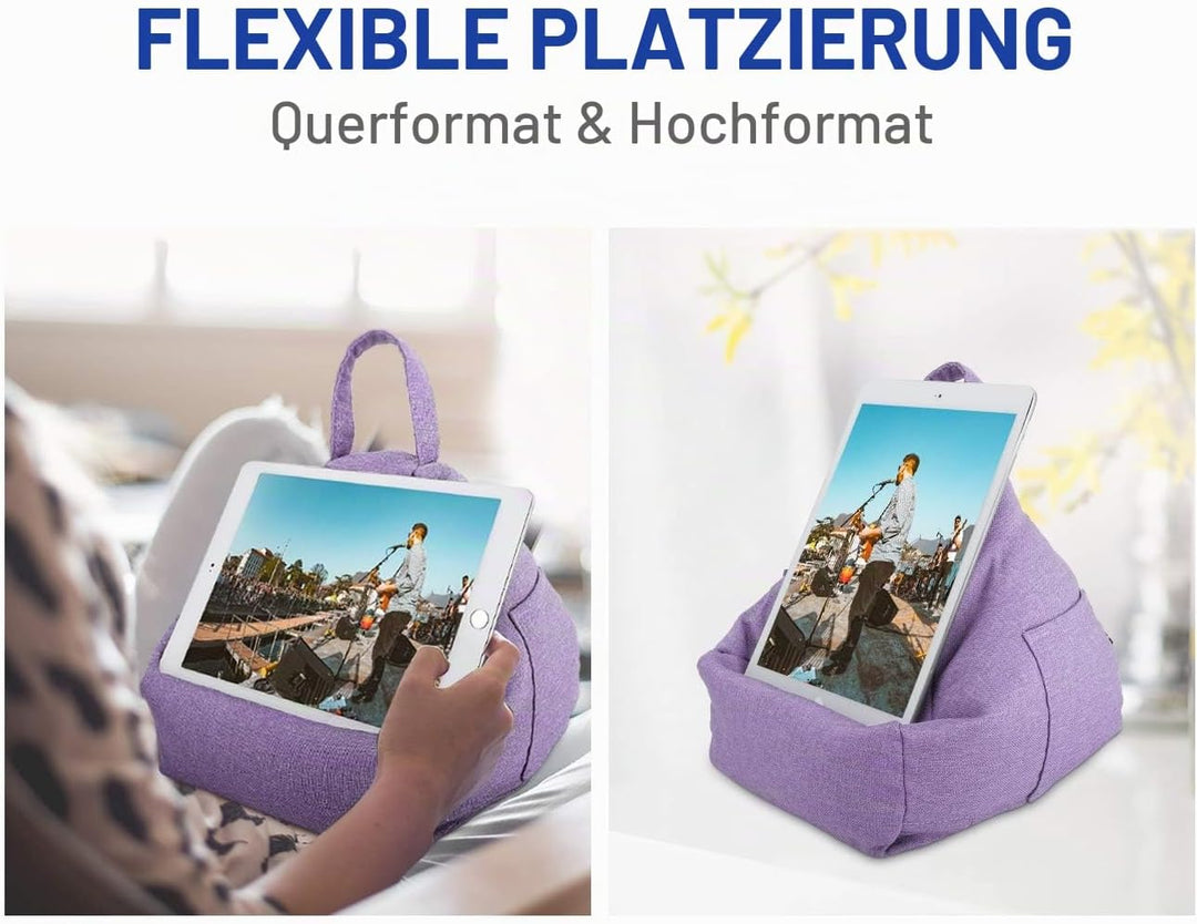 MoKo Tablet Kissenständer, Weich Sitzsack Kissenhalter für bis zu 12.9" Tablet ipad Air 5 10.9, iPad