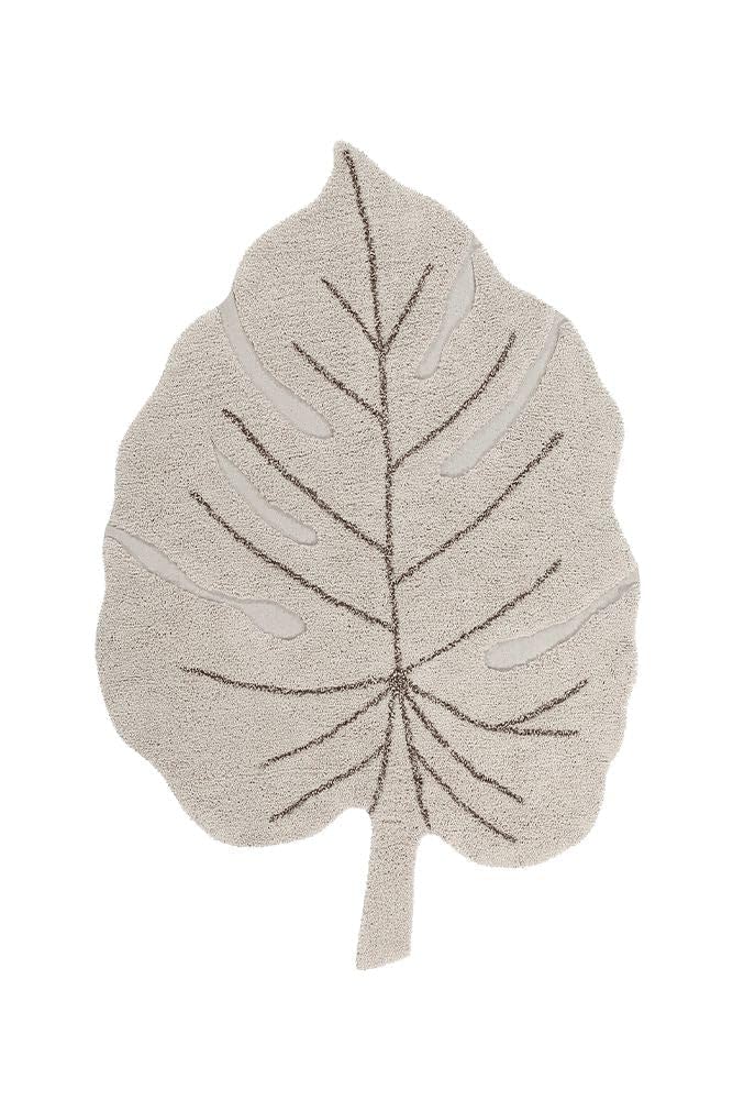 Lorena Canals Maschinenwaschbarer Teppich Monstera Natural 100% natürliche Baumwolle Base: recycelte