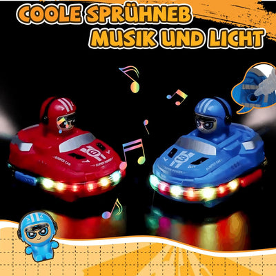 Fullware Mini RC Bumper Cars Autoscooter Ferngesteuertes Auto ab 3 4 5 6 7 8 Jahre RC Auto mit Katap