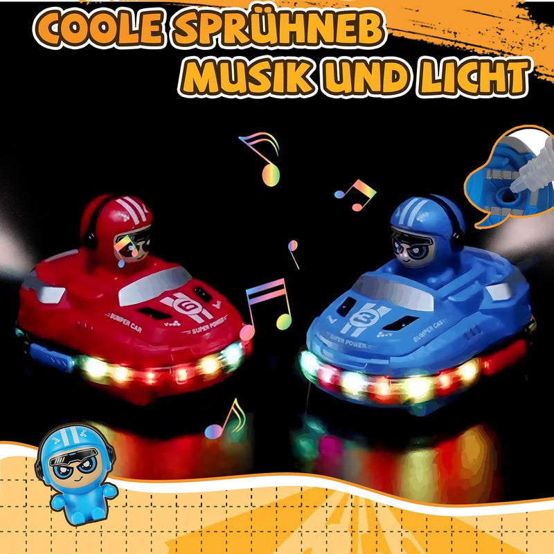 Fullware Mini RC Bumper Cars Autoscooter Ferngesteuertes Auto ab 3 4 5 6 7 8 Jahre RC Auto mit Katap